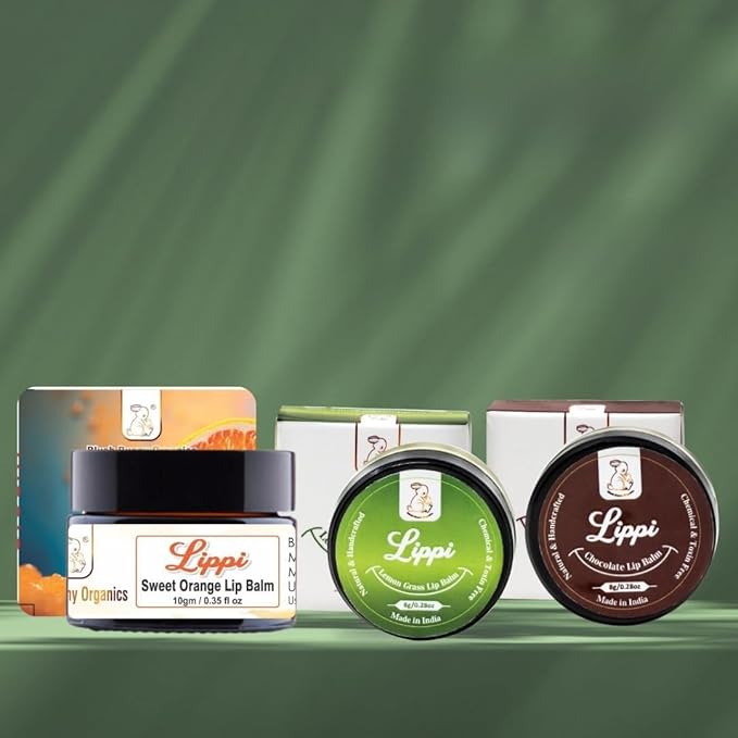 PACK OF 3: BBO NOURISHING NUDE NATURAL LIP BALM | SHEA BUTTER, COCOA BUTTER, VITAMIN E & COCONUT OIL PROVIDES LIP CARE TO DRY, CHAPPED & DARK LIPS (1 CHOCOLATE 1 LEMONGRASS & 1 SWEET ORANGE)
